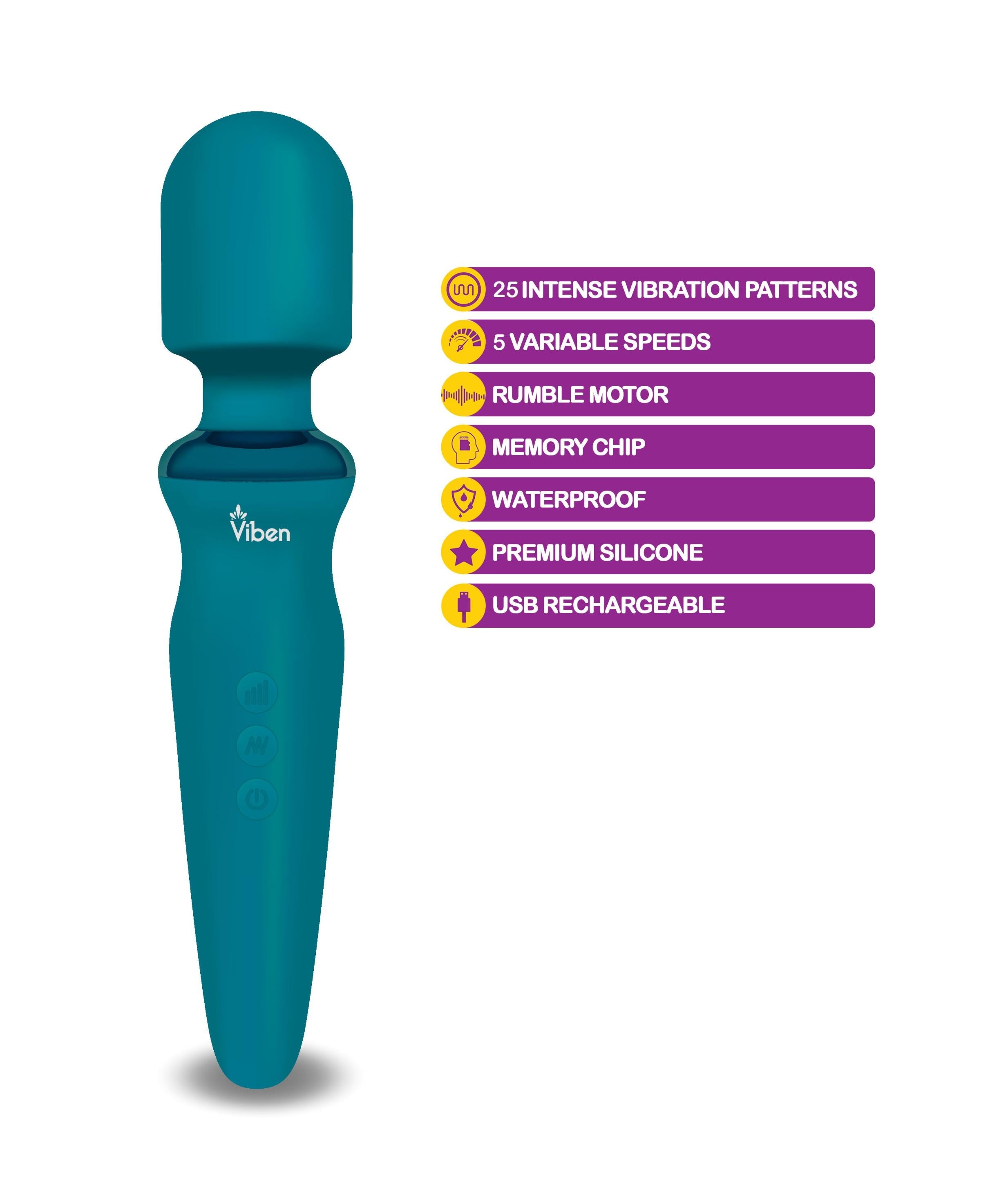 Fierce - Ocean - Intense Wand Massager - GreatEagleInc