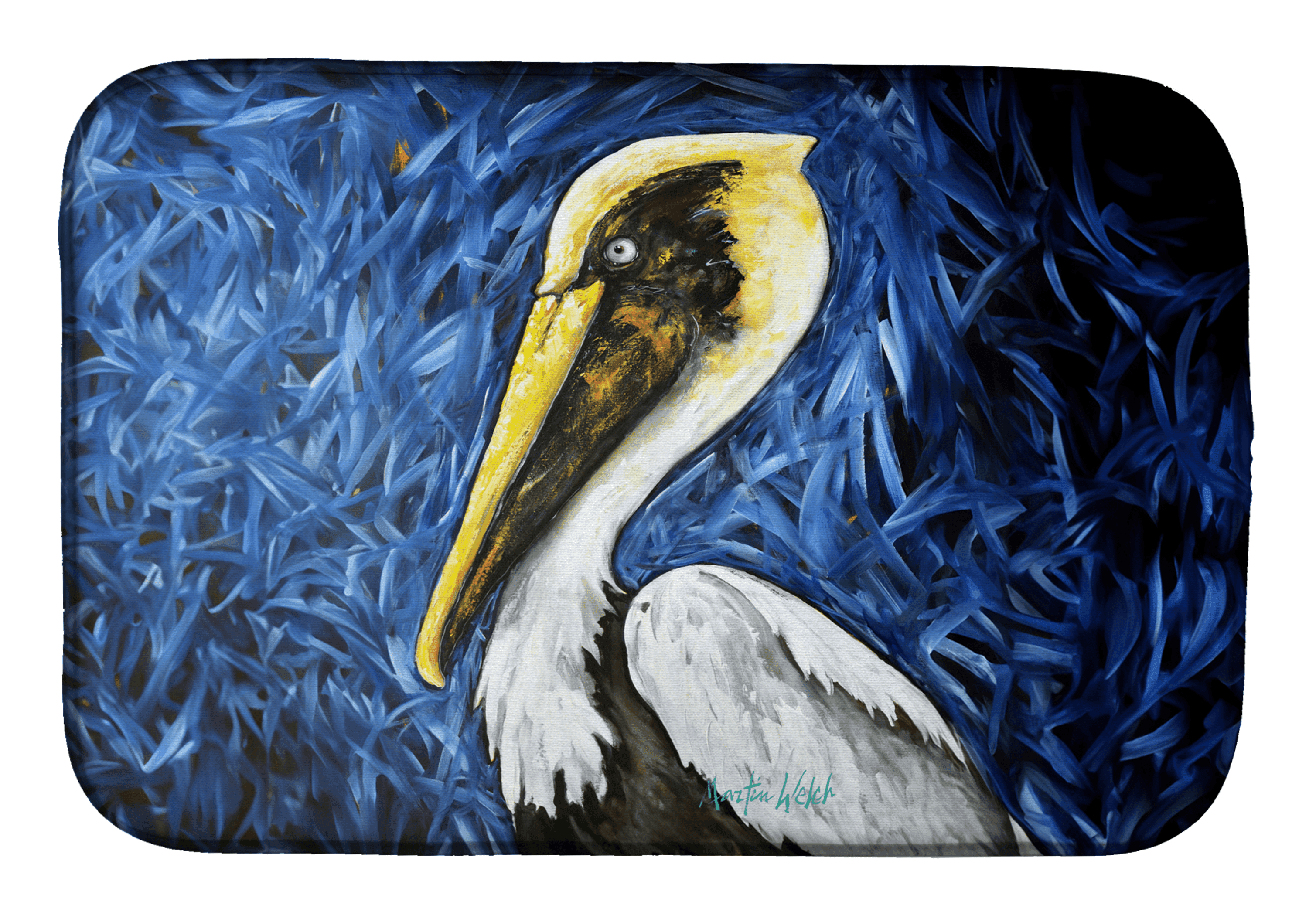 Fierce Pelican Dish Drying Mat Caroline's Treasures