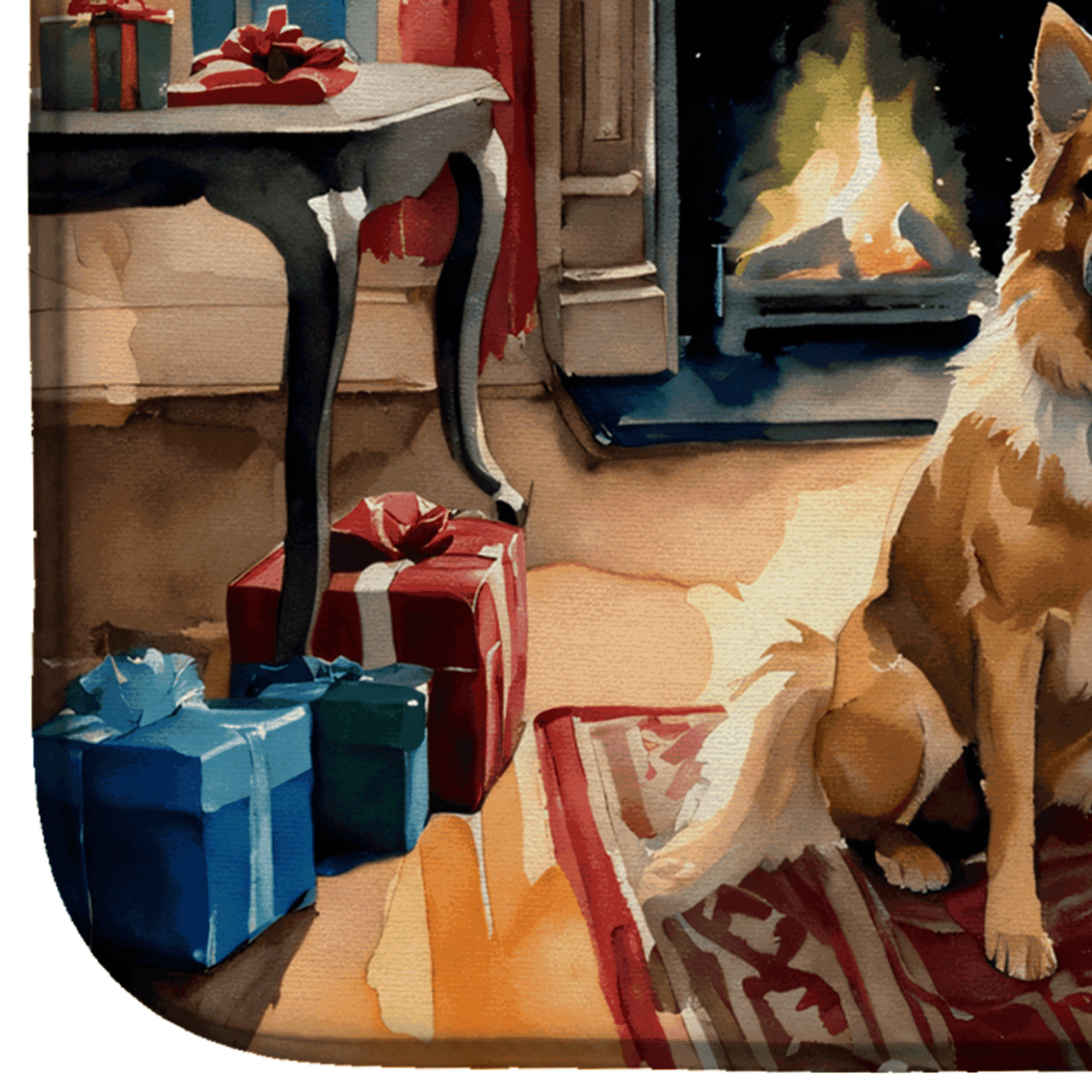 Finnish Spitz Cozy Christmas Dish Drying Mat Caroline's Treasures