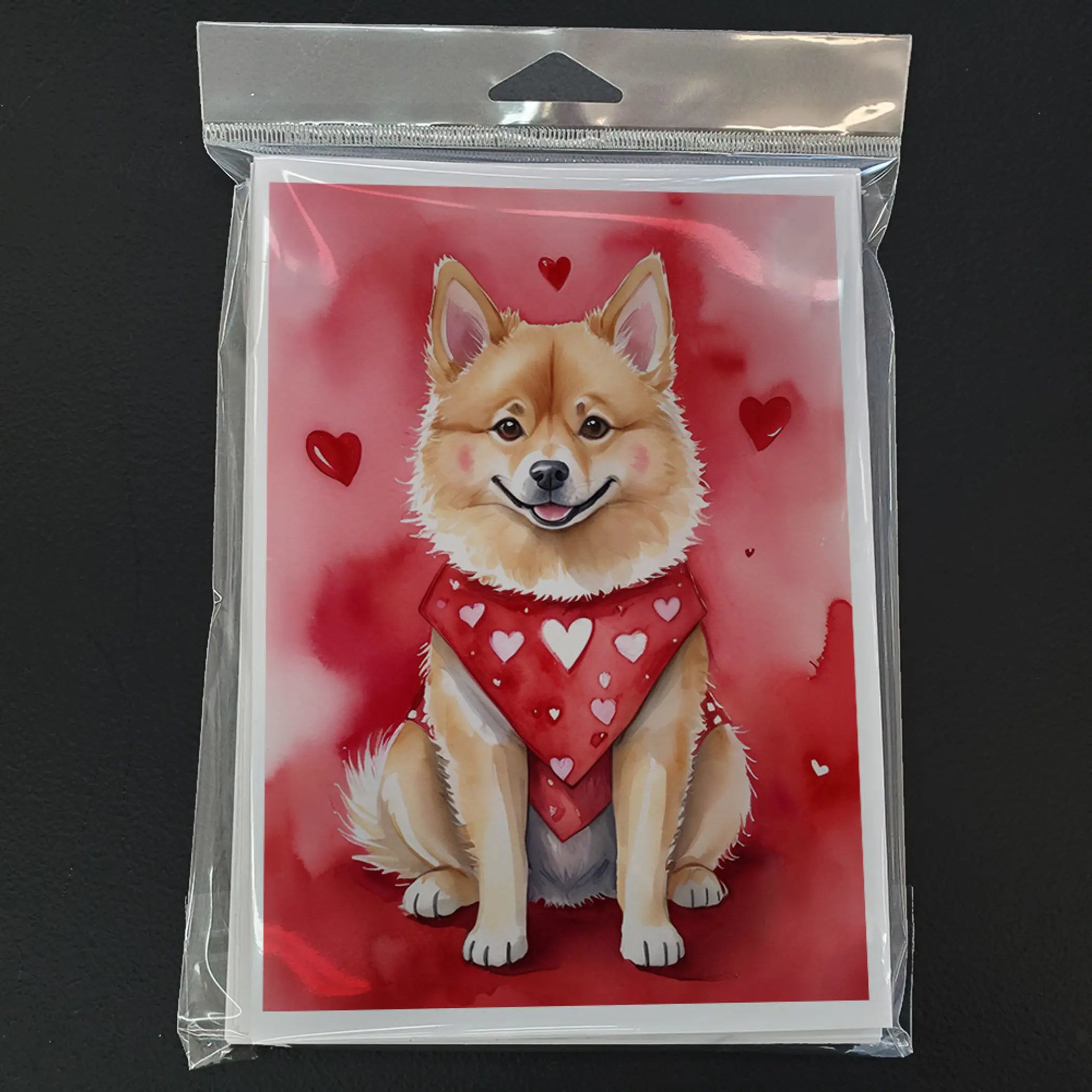 Finnish Spitz My Valentine Greeting Cards Pack of 8 Caroline's Treasures
