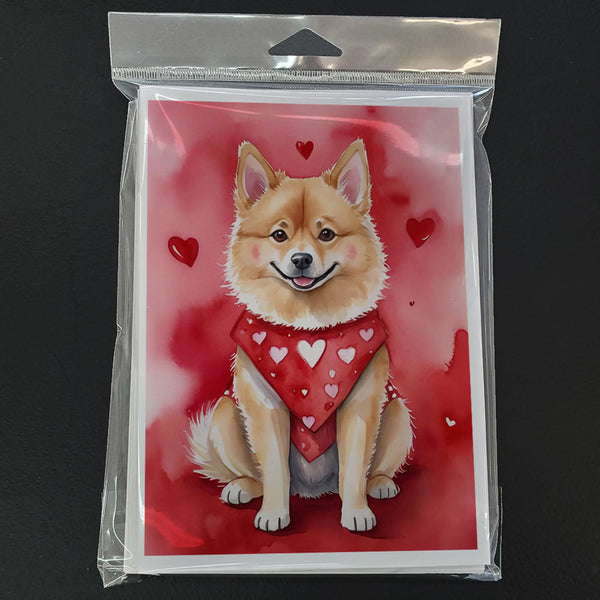 Finnish Spitz My Valentine Greeting Cards Pack of 8 Caroline's Treasures