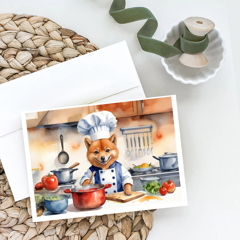 Finnish Spitz The Chef Greeting Cards Pack of 8 Caroline's Treasures