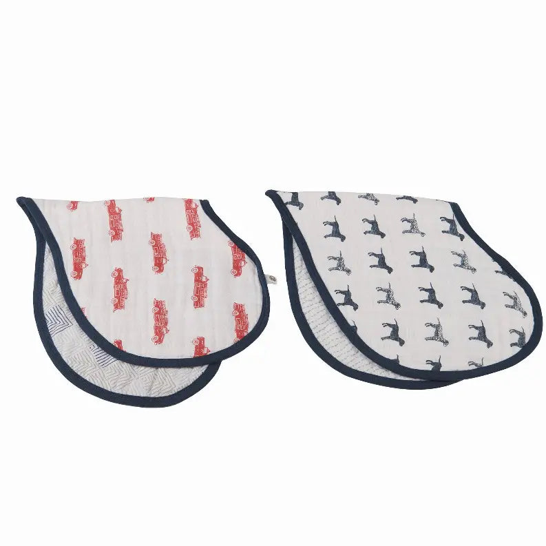 Fire Truck and Dalmatian Heart Bibs; Cotton Newcastle Classics