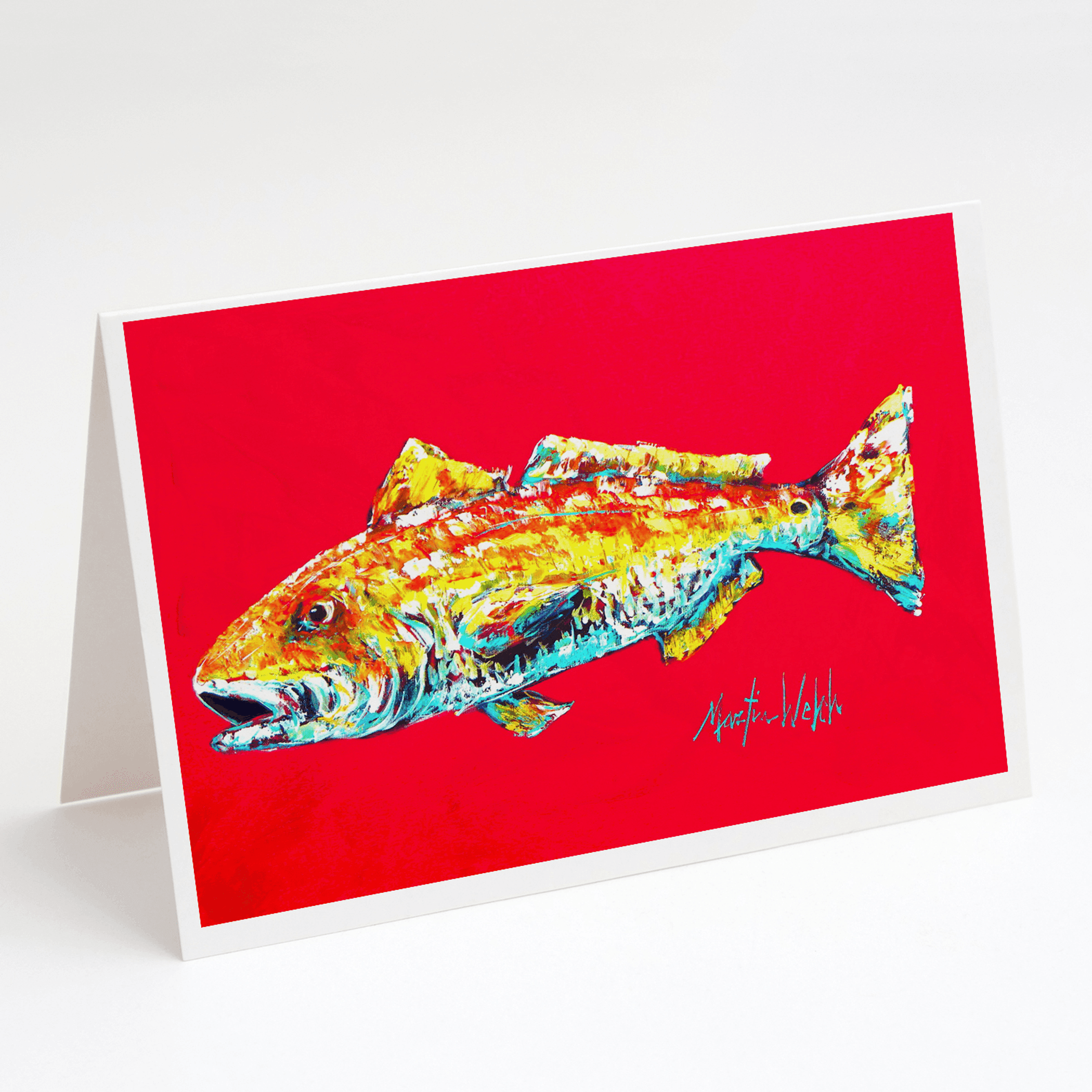 Fish - Red Fish Alphonzo Greeting Cards Pack of 8 Caroline's Treasures
