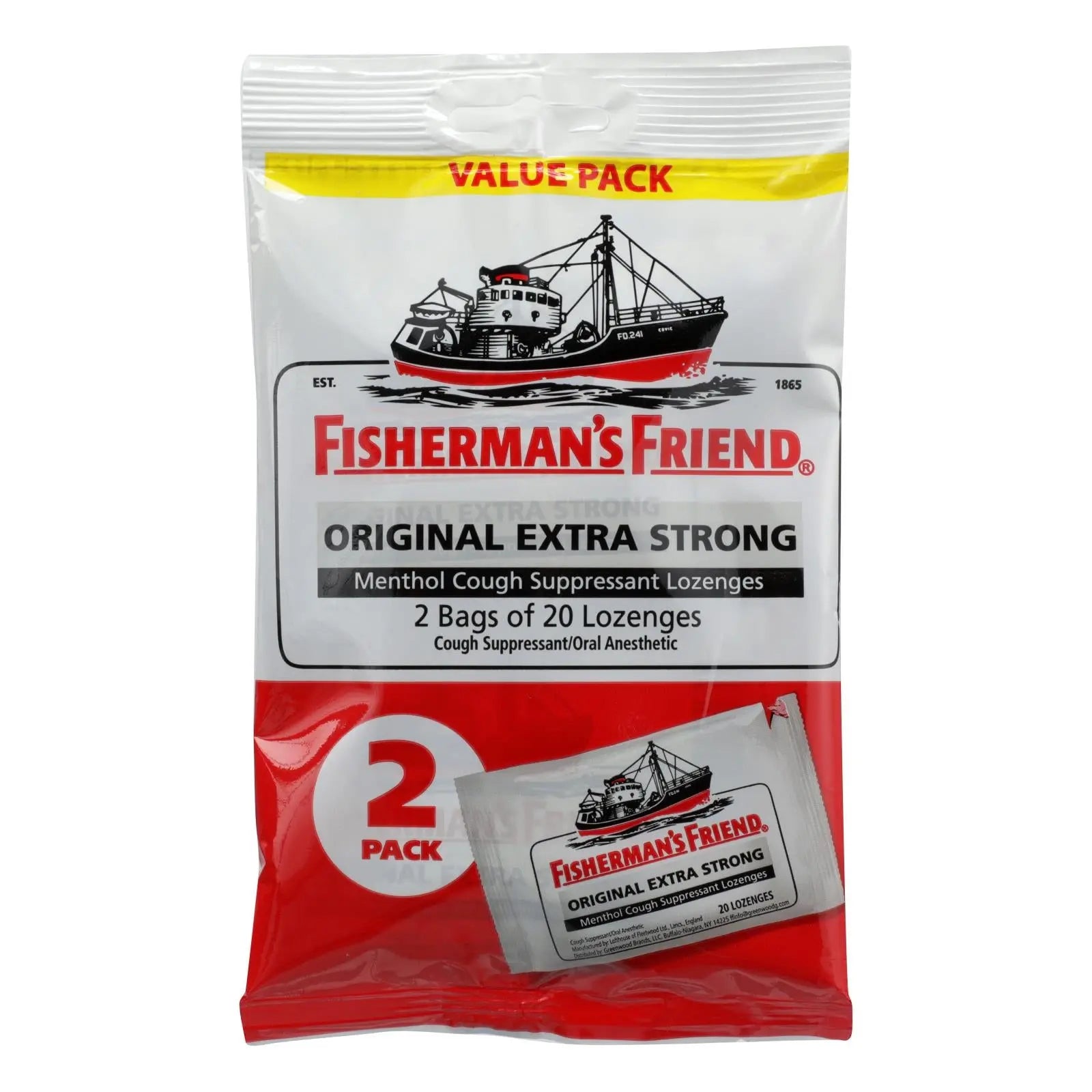 Fisherman's Friend Lozenges - Original Extra Strong - Dsp - 40 Ct - 1 Case Fisherman's Friend