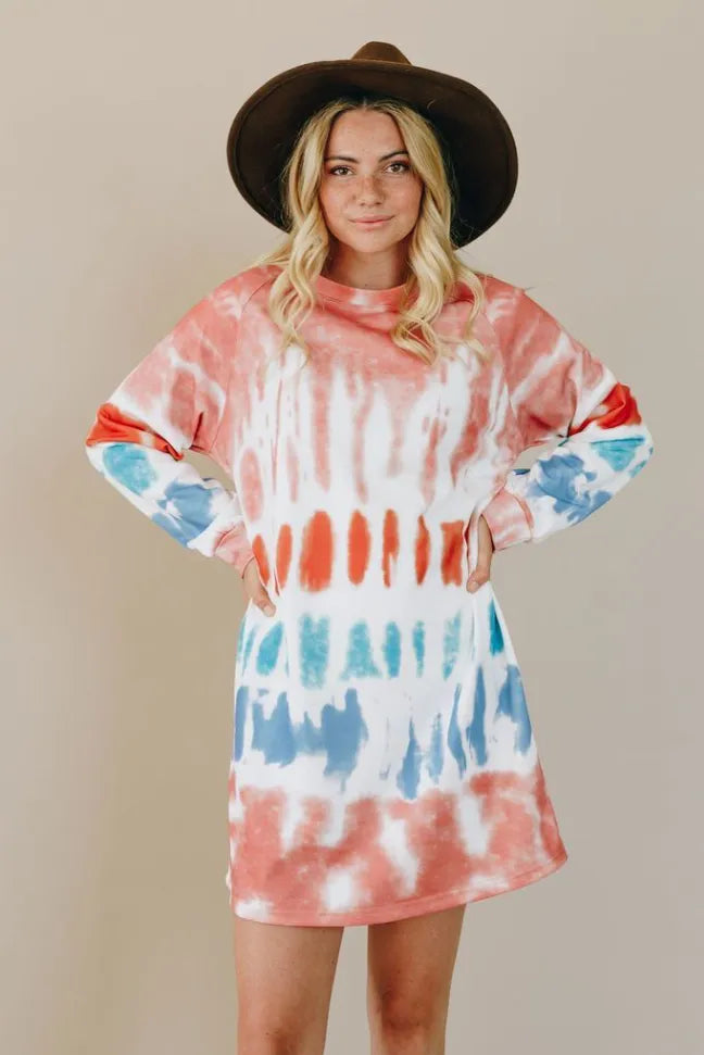 Fit To Be Tie-Dyed Oversized Sweatshirt Stay Warm in Style