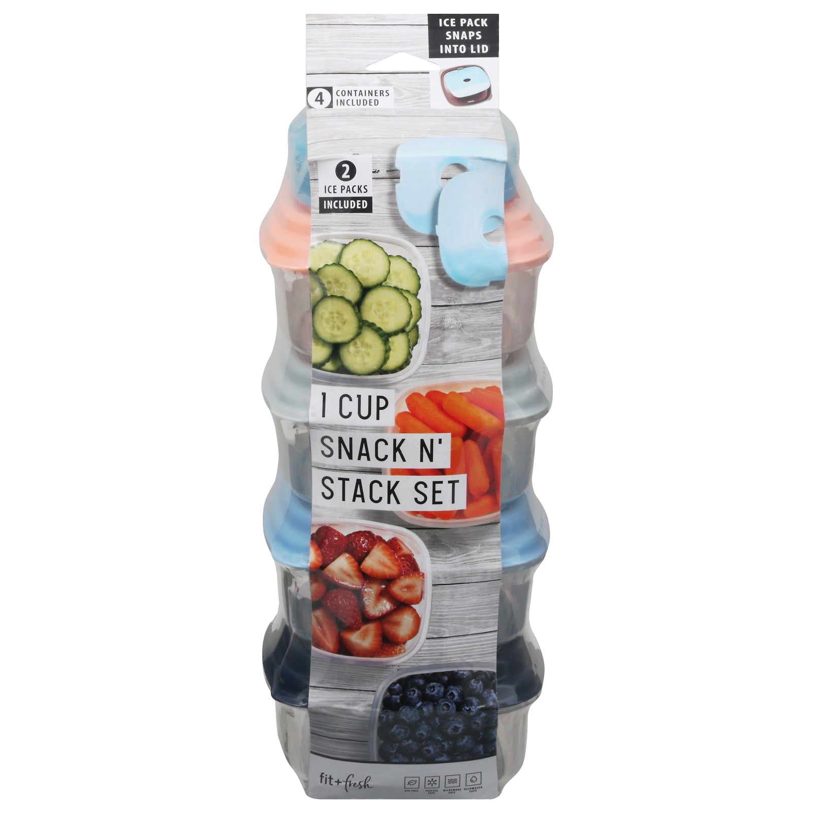 Fit & Fresh - Snck Set 1 Cups Lds Icpak - Ea Of 1-5 Ct - GreatEagleInc