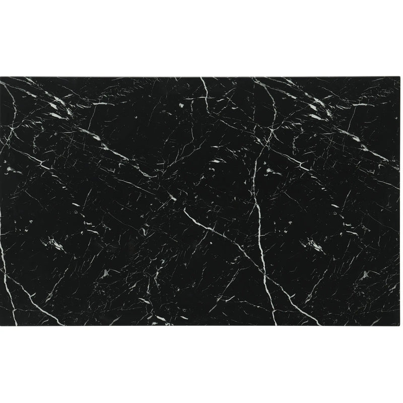 Five Piece Black Faux Marble Dining Set with Four Chairs - GreatEagleInc