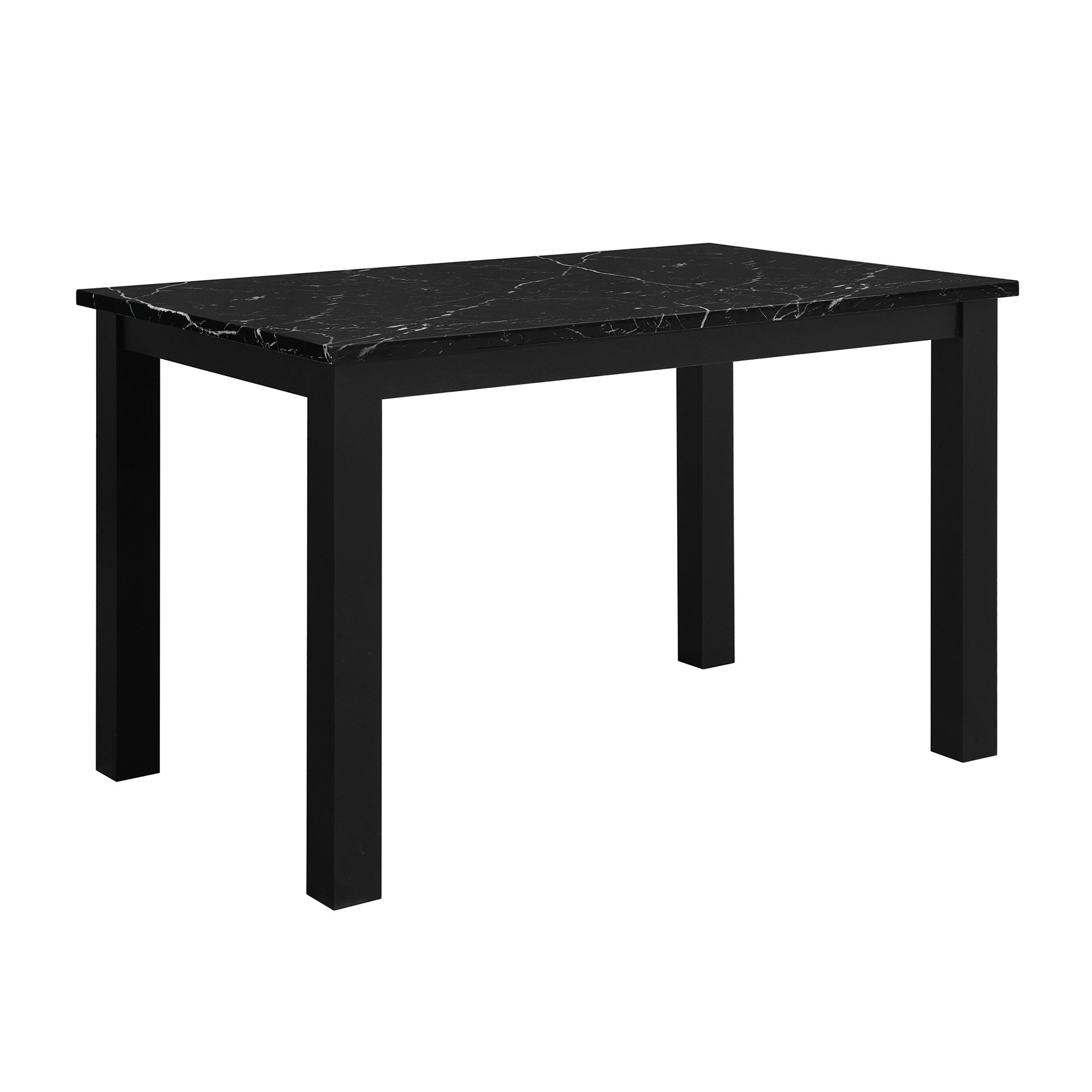 Five Piece Black Faux Marble Dining Set with Four Chairs - GreatEagleInc