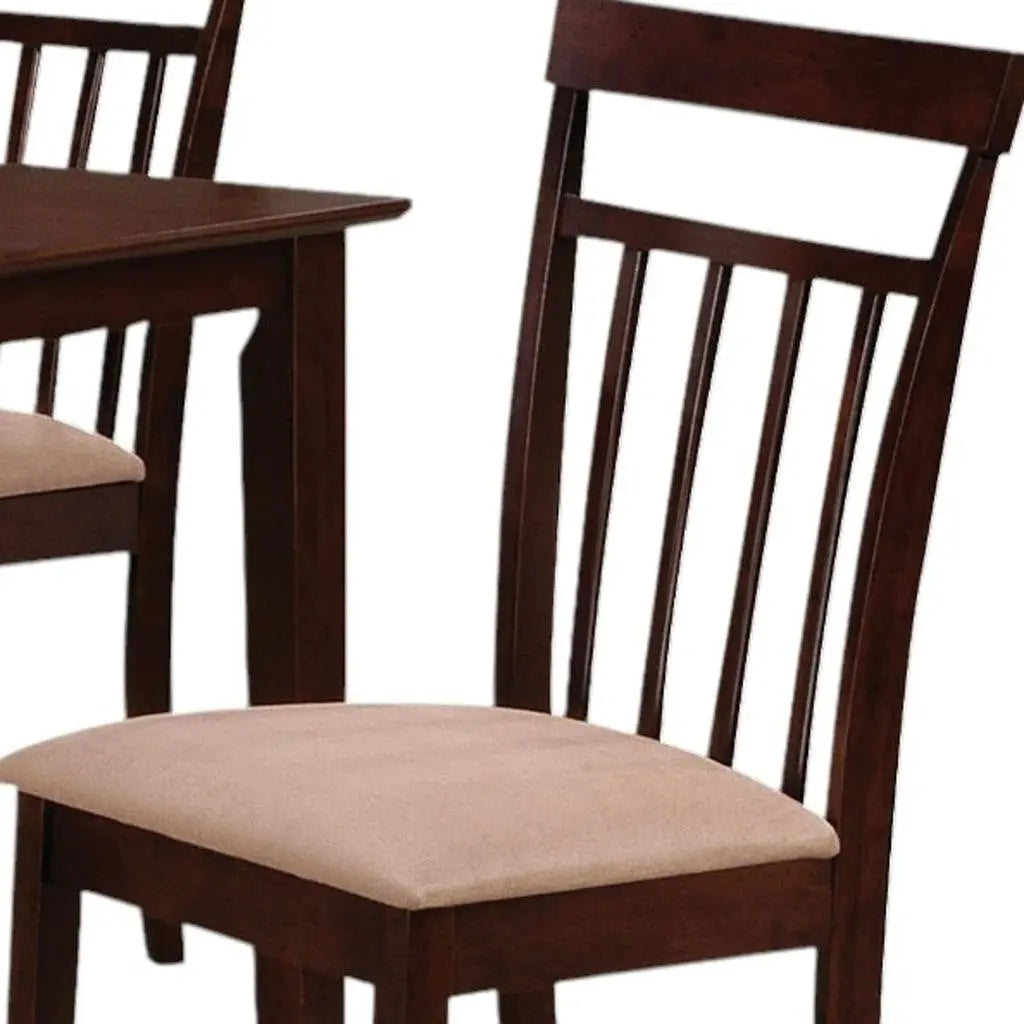 Five Piece Espresso Wood Dining Set with Four Chairs Homeroots Kitchen & Dining