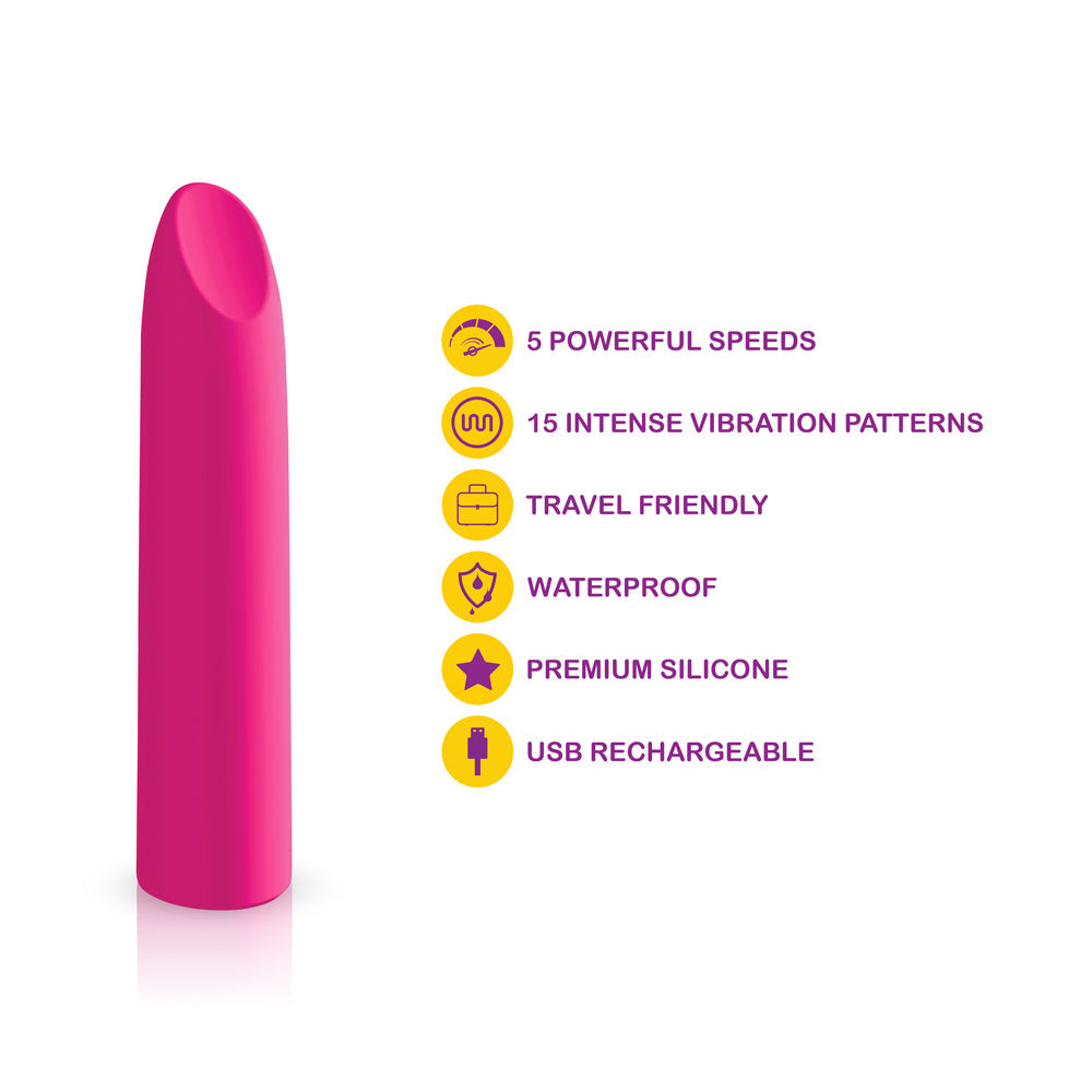Fixation - Hot Pink - Powerful Lipstick Bullet Vibe - GreatEagleInc