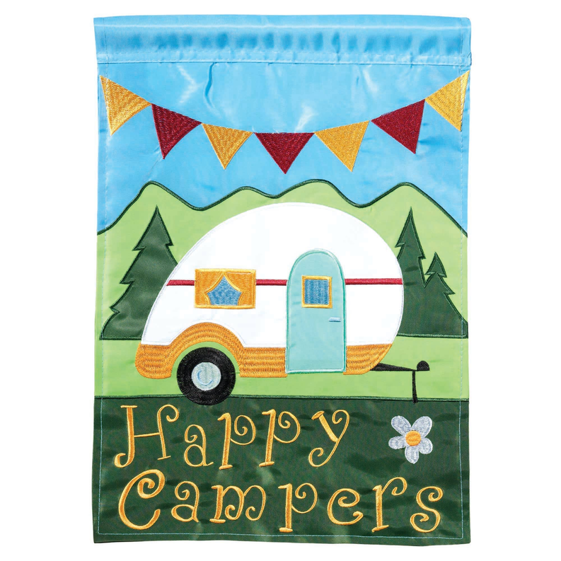Flag Dbapp Garden Happy Campers Polyester Dicksons Inc