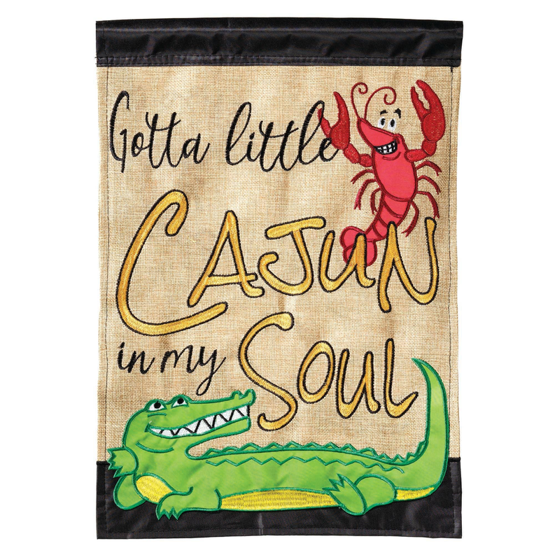 Flag Dbl-App Cajun In My Soul Burlap Garden Dicksons Inc