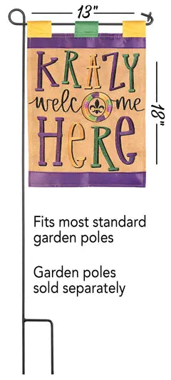 Flag Garden Krazy Welcome Here Dicksons Inc