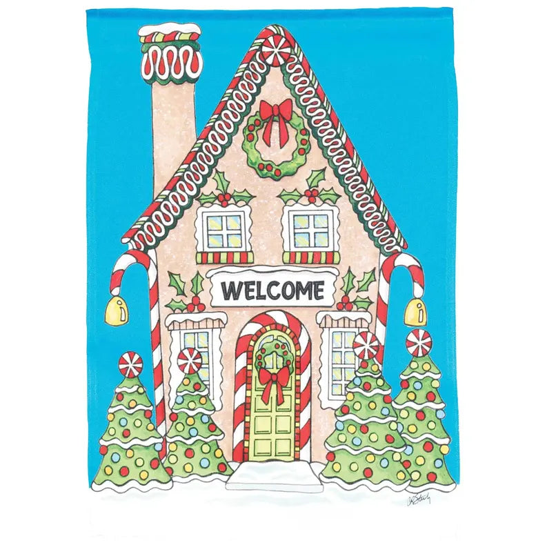 Flag Gingerbread House Welcome Dicksons Inc