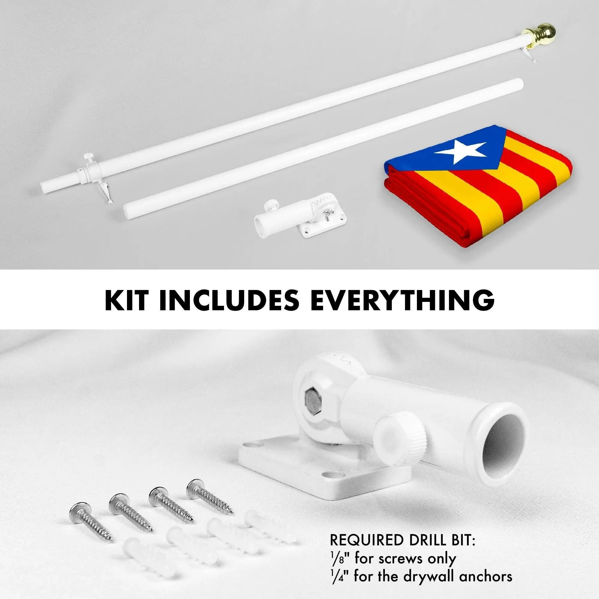 Flag Pole 6FT White Tangle Free & Blue Estelada Flag 3x5 Ft Combo Printed 150D Polyester By G128 G128