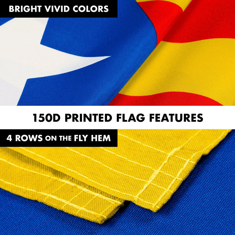 Flag Pole 6FT White Tangle Free & Blue Estelada Flag 3x5 Ft Combo Printed 150D Polyester By G128 G128