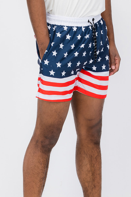 Flag Print Swim Shorts WEIV