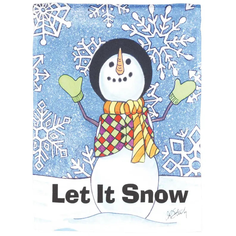 Flag Snowman Let It Snow Polyester Dicksons Inc