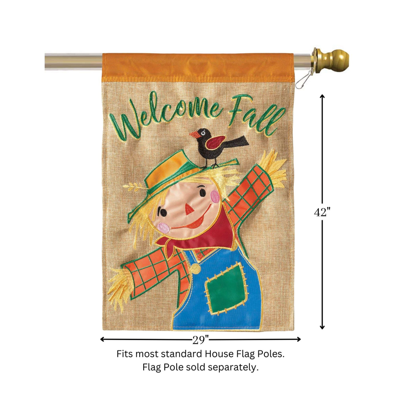 Flag Welcome Fall Scarecrow 29x42 Dicksons Inc