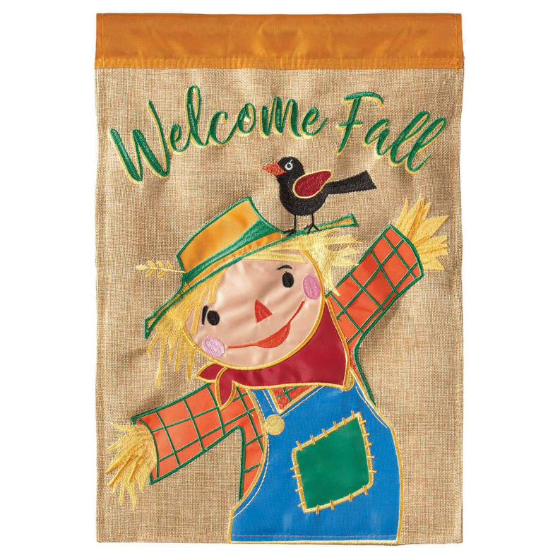 Flag Welcome Fall Scarecrow 29x42 Dicksons Inc