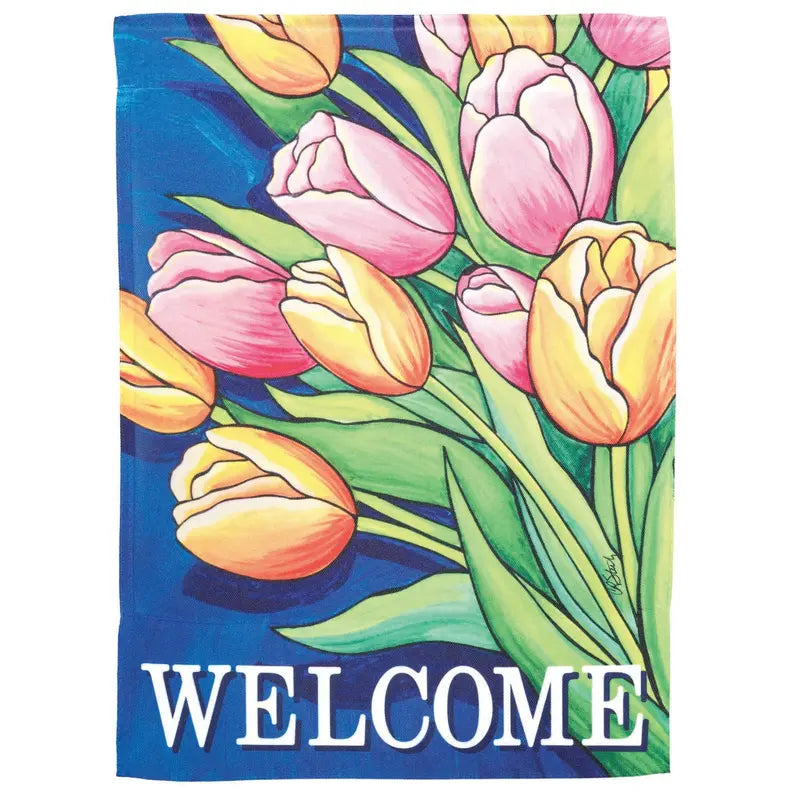 Flag Welcome Tulips Polyester Dicksons Inc