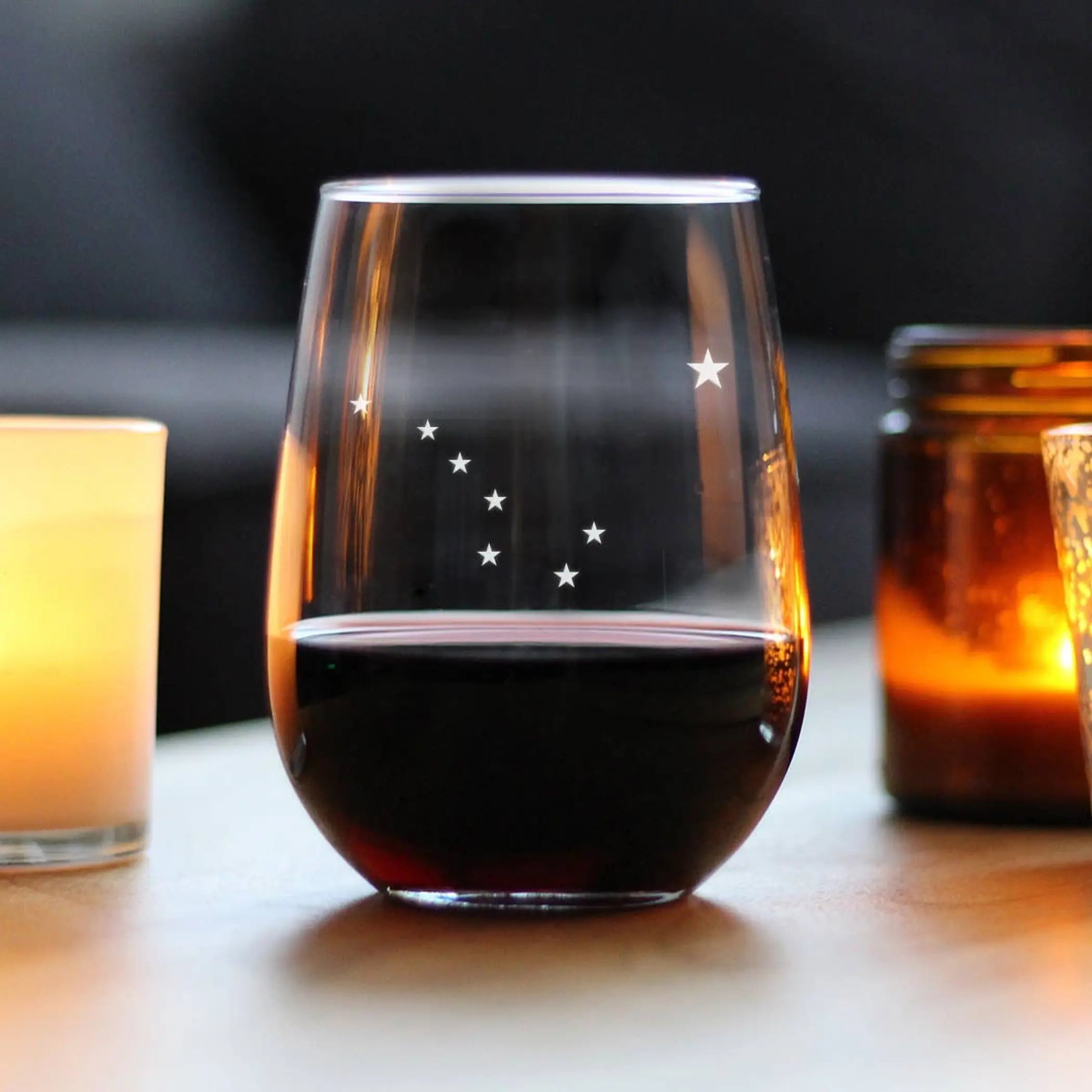 Flag of Alaska Stemless Wine Glass - Alaskan Gifts and Decor Bevvee