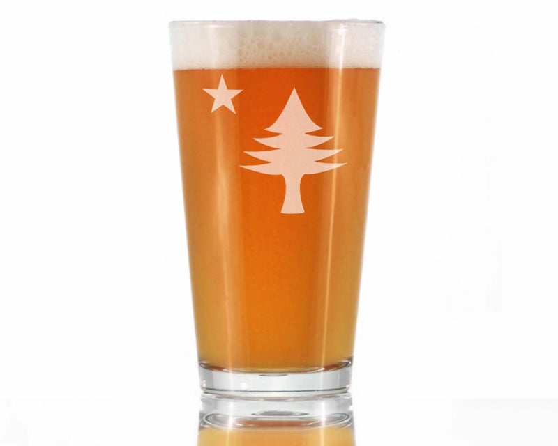 Flag of Maine Pint Glass for Beer - Mainers Gifts and Decor Bevvee