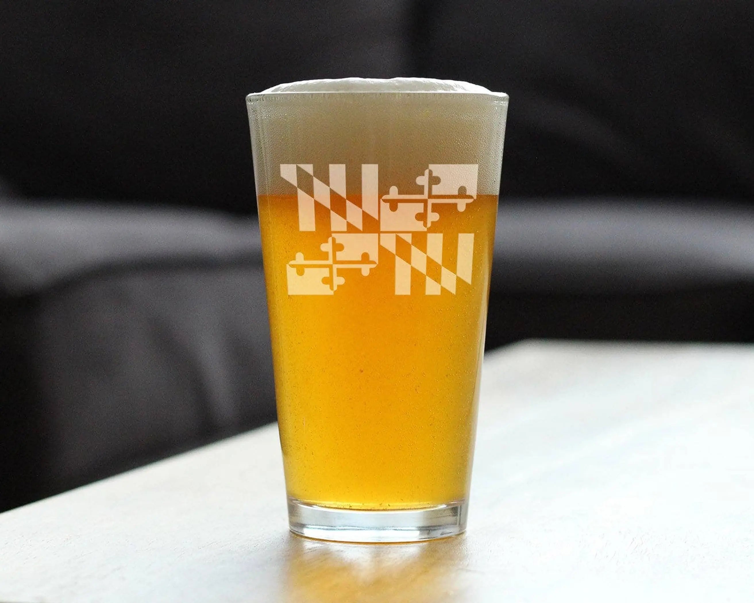 Flag of Maryland Pint Glass for Beer - Marylanders Gifts Bevvee