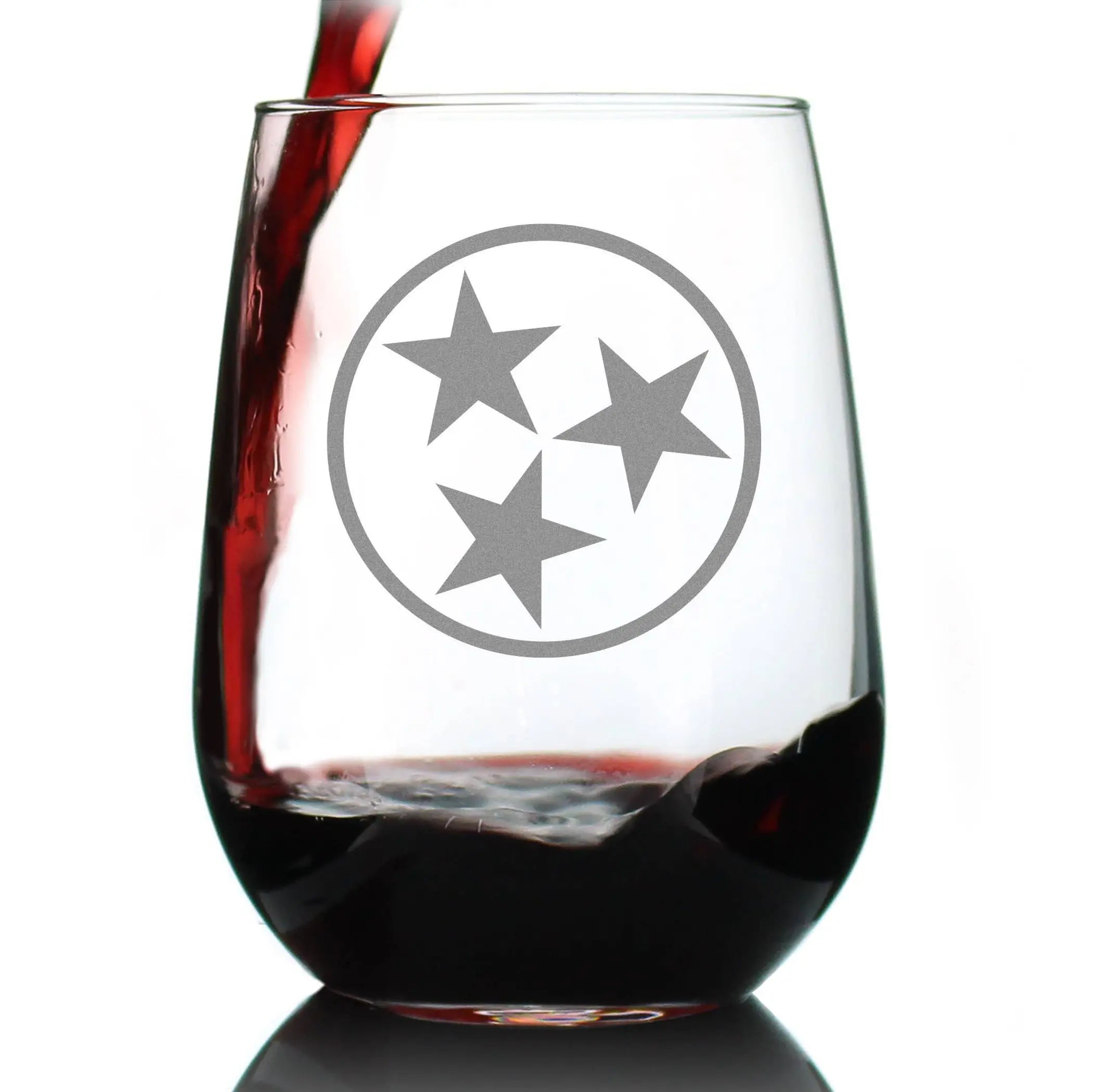 Flag of Tennessee Stemless Wine Glass - Tennesseans Gifts Bevvee