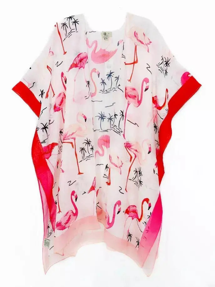 Flamingo & Palm Tree Kimono 004 JC Sunny Fashion