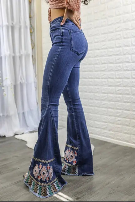 Flare it up Bohemian Style Bell Bottom Jeans. SurelyMine