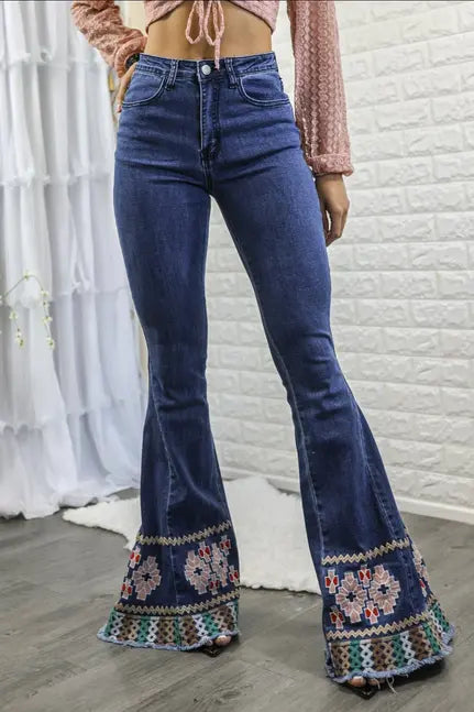 Flare it up Bohemian Style Bell Bottom Jeans. SurelyMine
