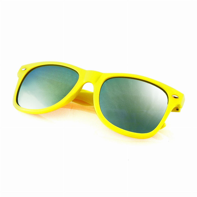 Flash Mirror Reflective Lens Neon Horned Rim Sunglasses Sunglass Memphis