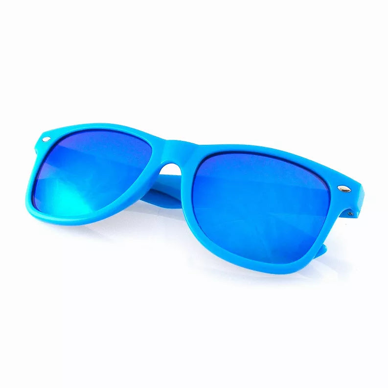 Flash Mirror Reflective Lens Neon Horned Rim Sunglasses Sunglass Memphis