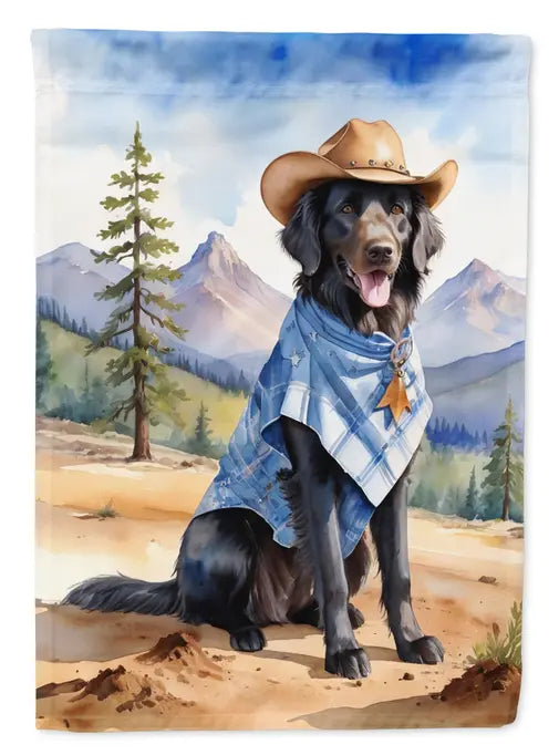 Flat-Coated Retriever Cowboy Welcome Garden Flag Caroline's Treasures