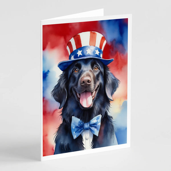 Flat-Coated Retriever Patriotic American Greeting Cards Pack of 8 Caroline's Treasures