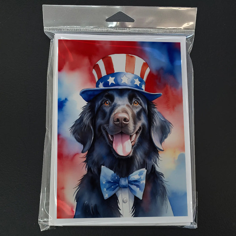 Flat-Coated Retriever Patriotic American Greeting Cards Pack of 8 Caroline's Treasures