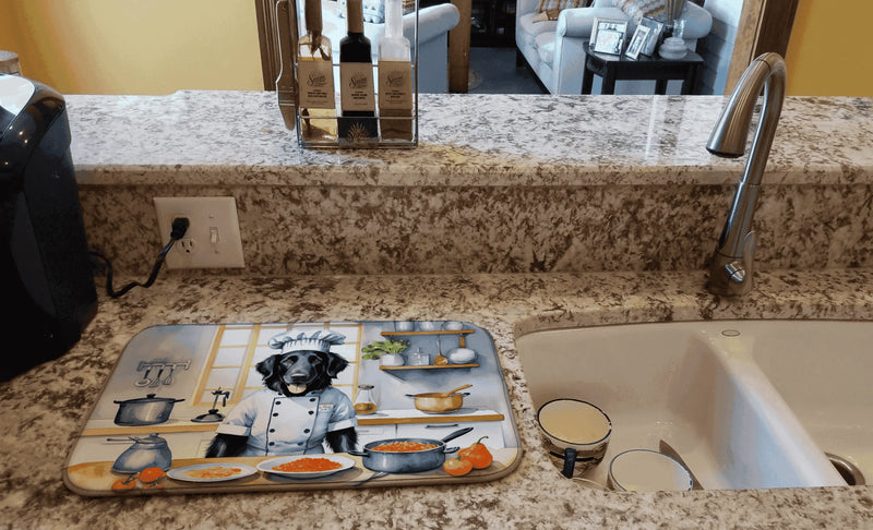 Flat-Coated Retriever The Chef Dish Drying Mat Caroline's Treasures