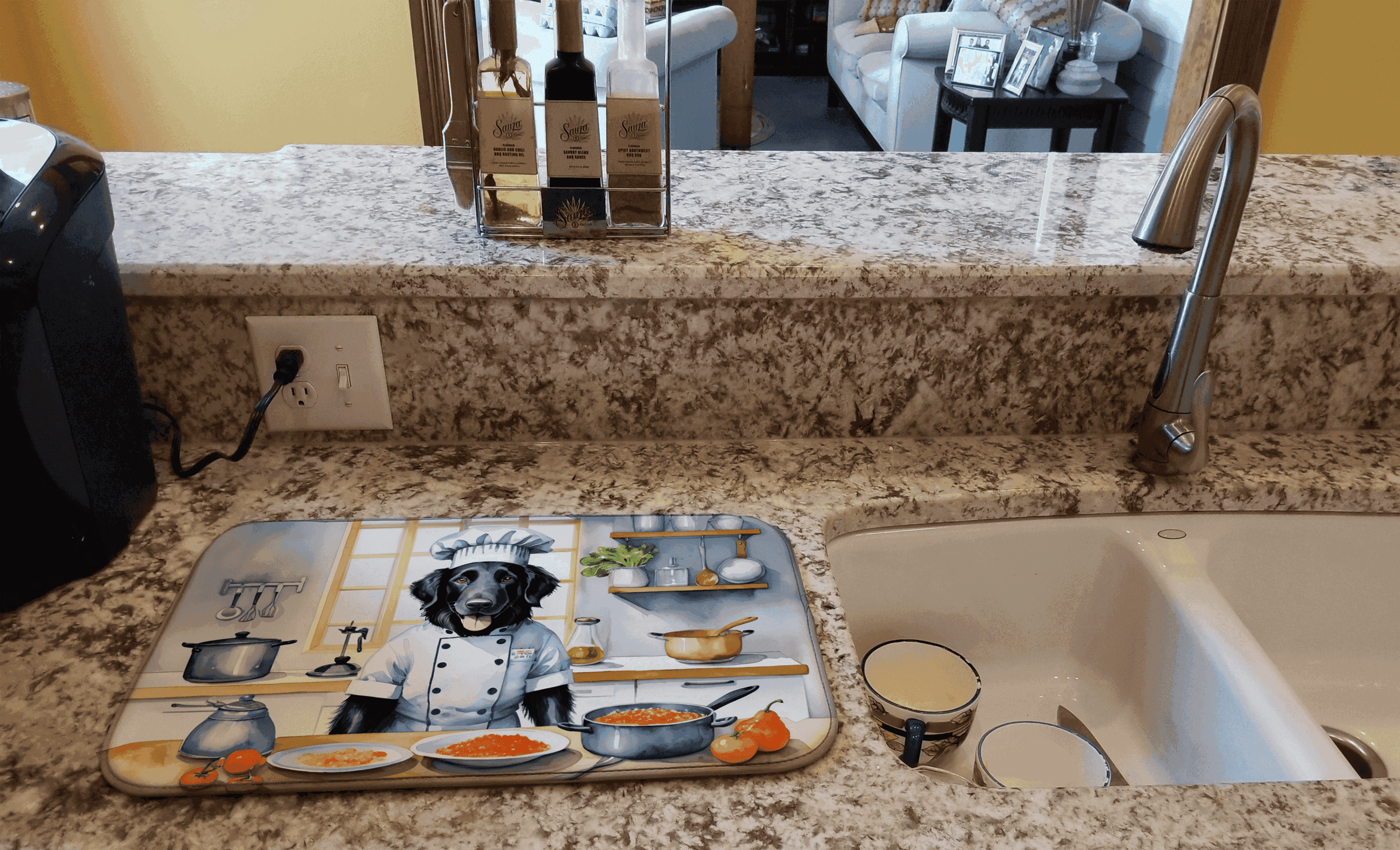 Flat-Coated Retriever The Chef Dish Drying Mat Caroline's Treasures