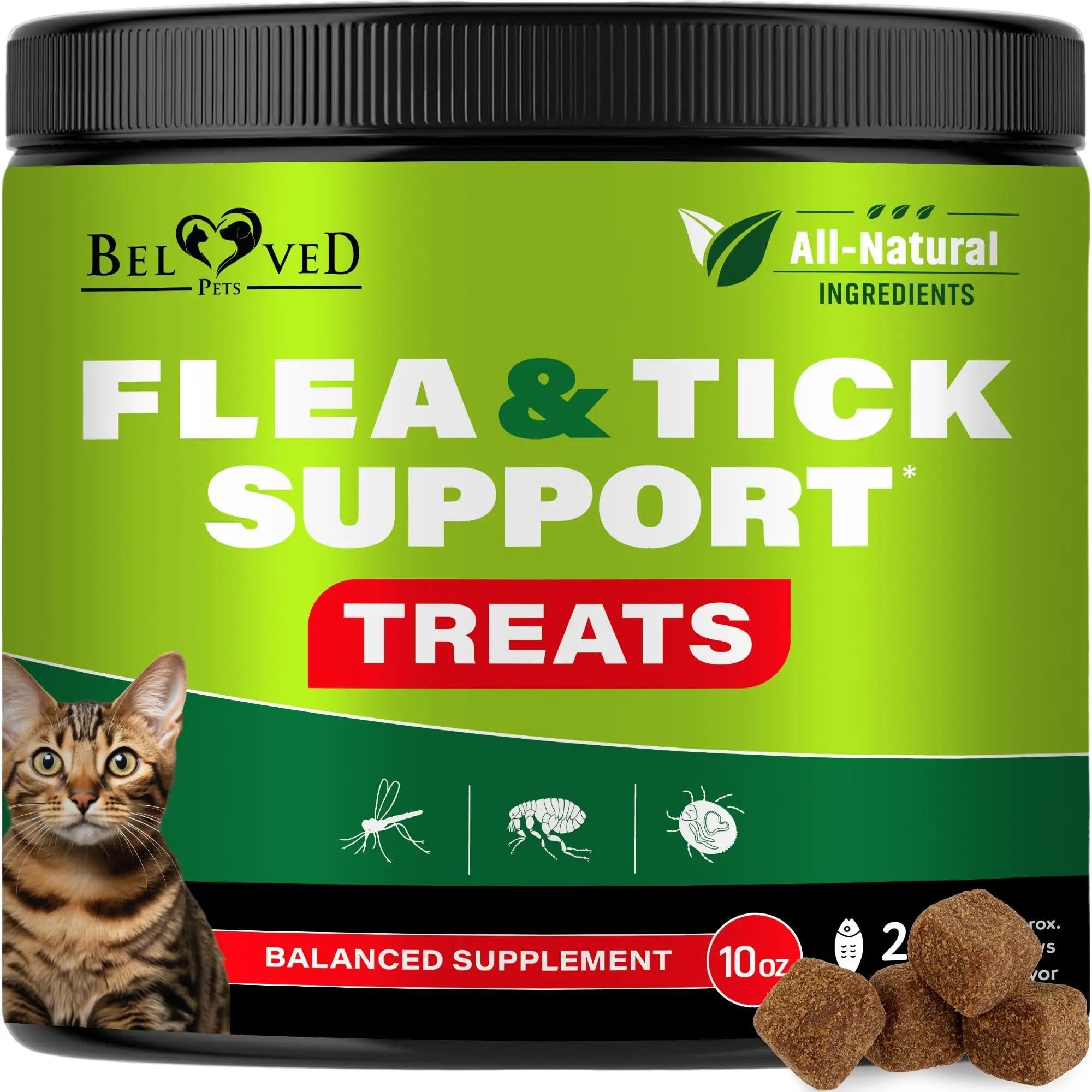 Flea and Tick Prevention Chewable Pills for Cats   Revolution Oral Flea Treatment for Pets   Pest Control & Natural Defense   Chewables Small Tablets Made in USA (Salmon Fish (for Cats)) Beloved Pets