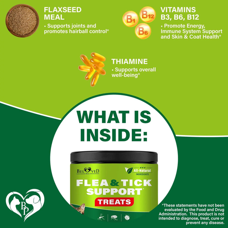 Flea and Tick Prevention Chewable Pills for Cats   Revolution Oral Flea Treatment for Pets   Pest Control & Natural Defense   Chewables Small Tablets Made in USA (Salmon Fish (for Cats)) Beloved Pets