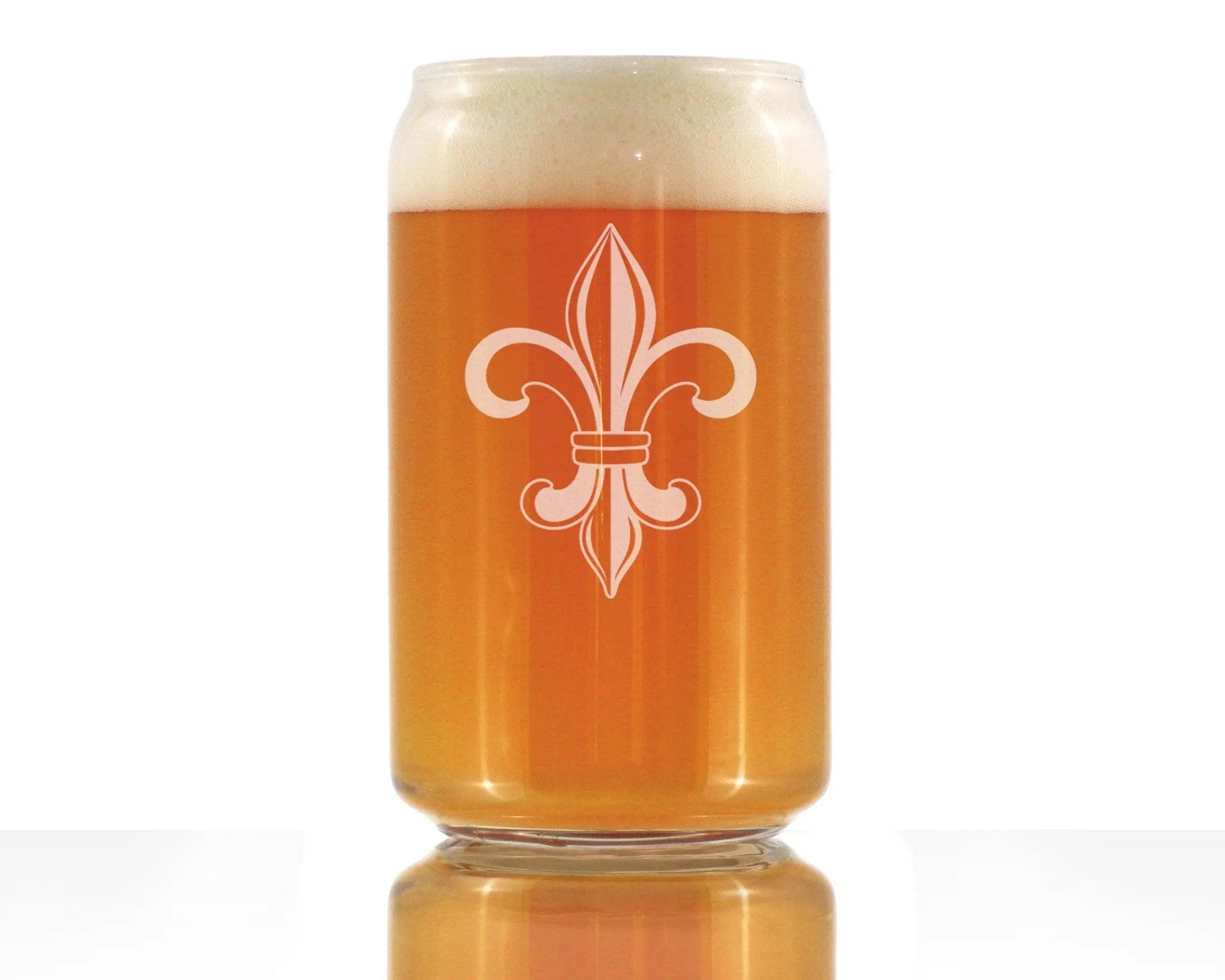 Fleur de Lis Beer Can Pint Glass - Floral French Gifts Bevvee