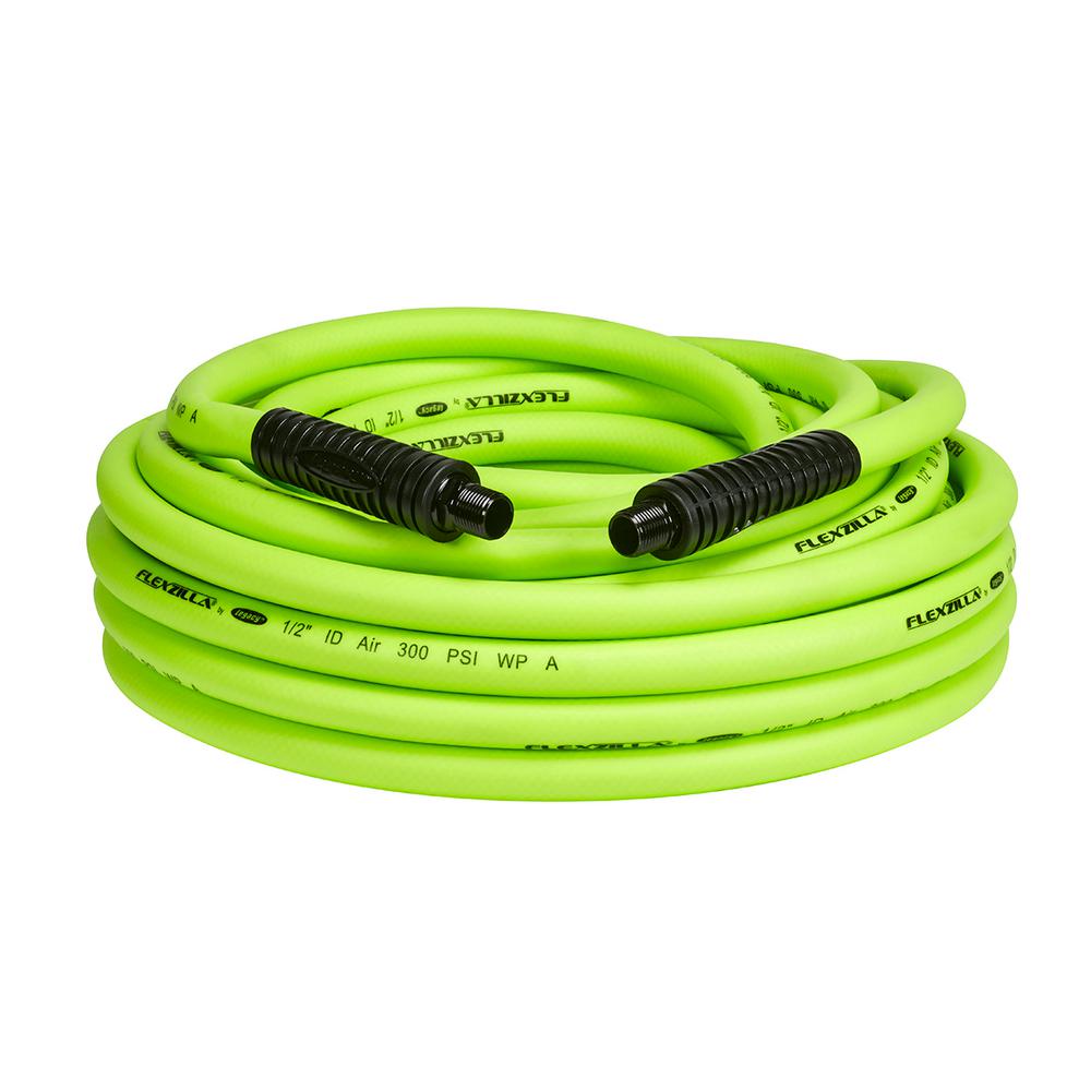 Flexzilla Heavy Duty Lightweight Air Hose 1/2" X 50' - 1/2" Mnpt Fittings FLEXZILLA