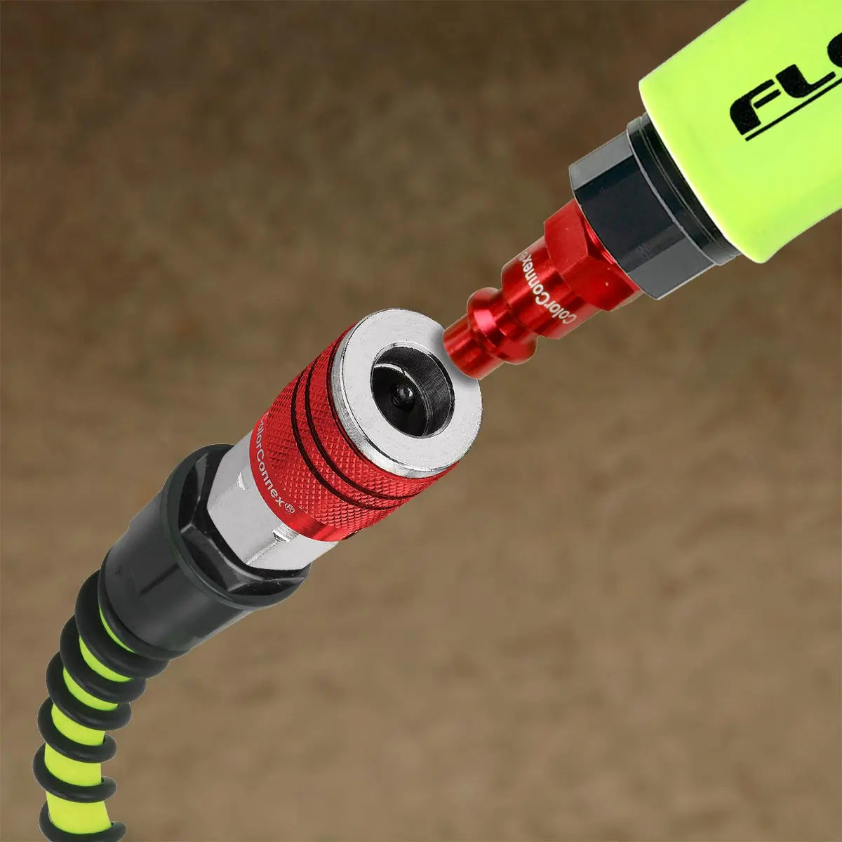 Flexzilla Heavy Duty Lightweight Air Hose 3/8" X 25' With Colorconnex Coupler And Plug - (red) Ty FLEXZILLA