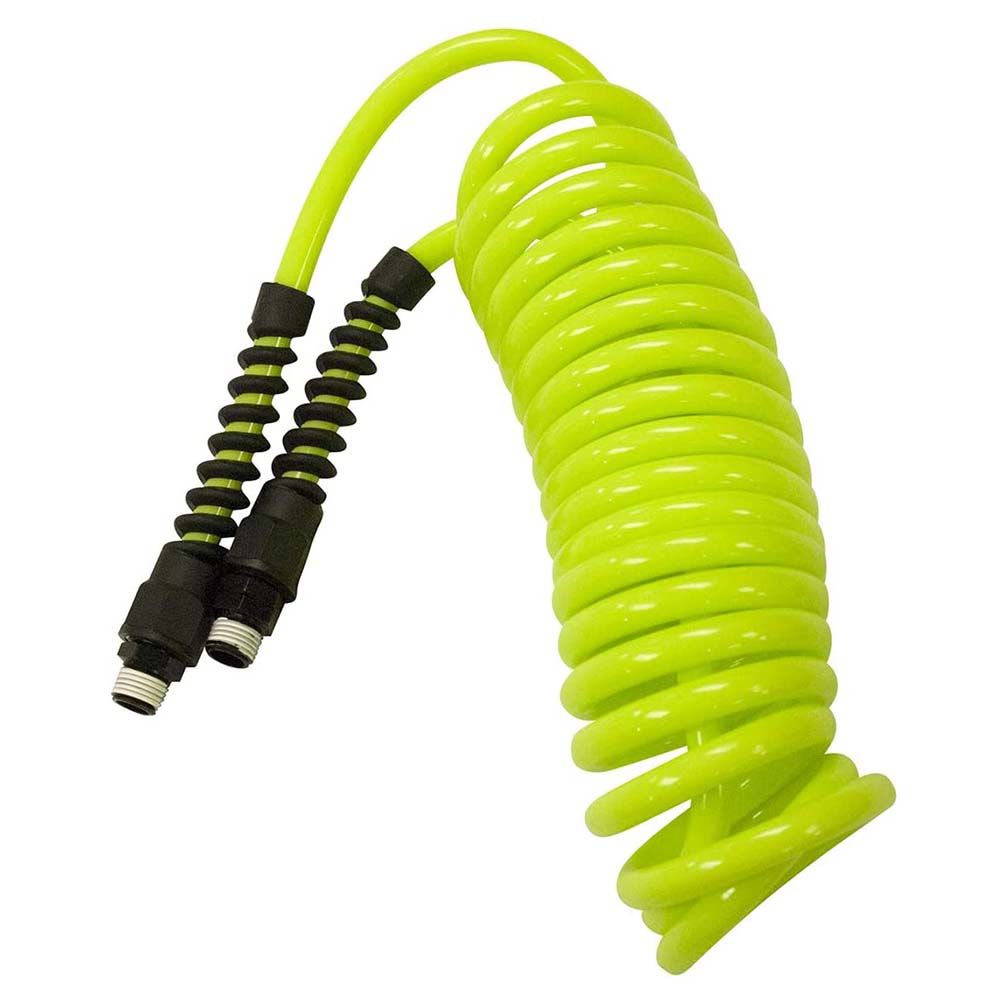 Flexzilla Polyurethane Recoil Hose 1/4in X 15ft W/ 1/4in Mnpt Fittings FLEXZILLA