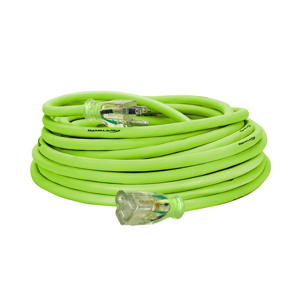 Flexzilla Pro Extension Cord 12/3 Awg Sjtw 50ft Outdoor Lighted Plug FLEXZILLA