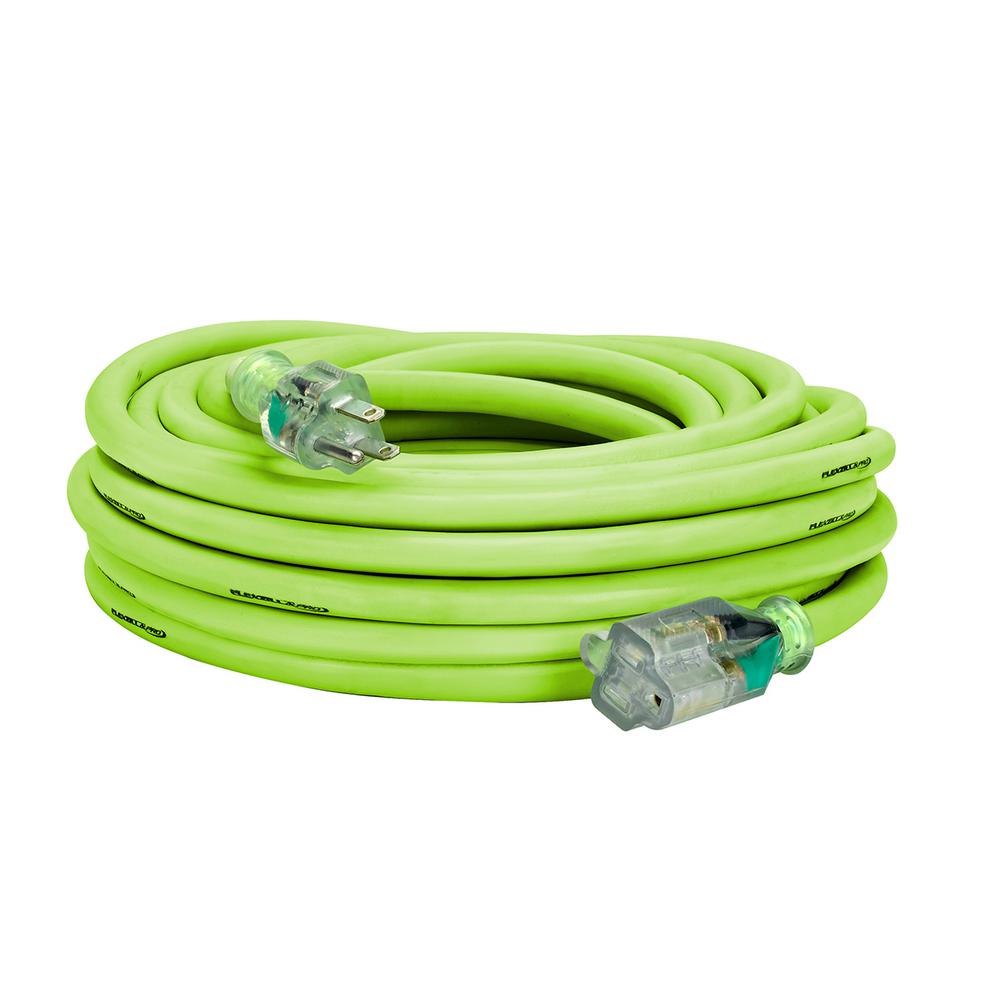 Flexzilla® Pro Extension Cord 10/3 Awg Sjtw 50' Outdoor Lighted Plug Zillagreen™ FLEXZILLA
