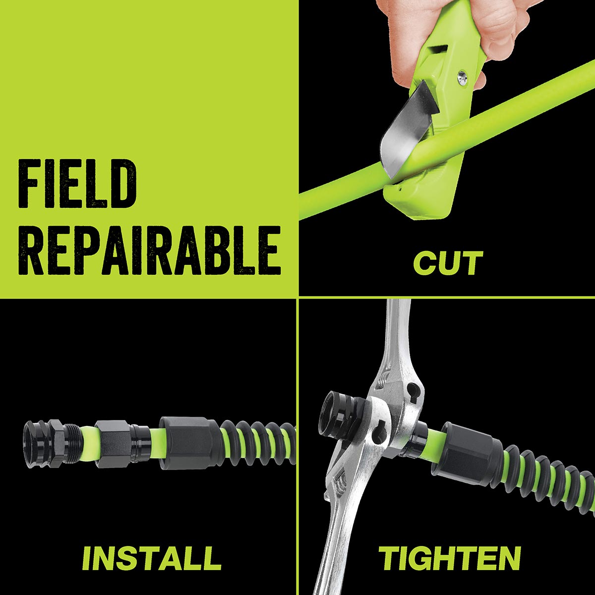 Flexzilla® Pro Water Hose 5/8" X 50' 3/4" - 11 1/2 Ght Fittings Zillagreen® FLEXZILLA
