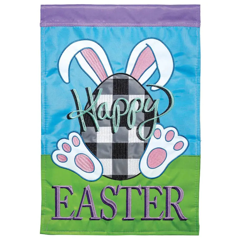 Flg Happy Easter Plaid Bunny Poly Dicksons Inc